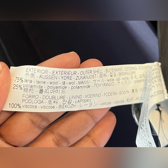 ZARA NAVY BLUE WOOL BLEND DOUBLE BREASTED  COAT BLOGGER FAVOURITE MINIMALIST M - Picture 16 of 16